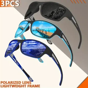 3pcs Polarized Sports Glasses For Driving, Cycling, And Fishing