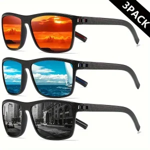 3 Pair Of Polarized Men's Outdoor Cycling Driving Adventure Glasses, Fishing Man Necessary Sports Glasses, Ideal Gifts