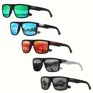 5PCS Men'S Fashionable Glasses Set - 2024 New Arrival Retro Trendy Glasses with Polarized PC Lenses And Metal Hinges - Suitable for Driving, Daily Outings, Running, Hiking, And Beach Activities