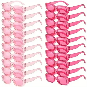 20 Pcs Women's Rectangular Glasses With Plastic Frame, Polarized PC Lens, Fishing And Outdoor Style