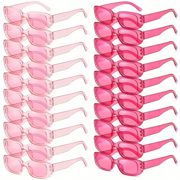 20 Pcs Women's Rectangular Glasses With Plastic Frame, Polarized PC Lens, Fishing And Outdoor Style