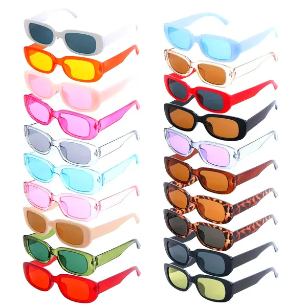 20 Pairs Of Y2K Multicolor Oval Small Frame Fashion Glasses For Men And Women, Suitable For Festivals, Parties, Outdoor Vacations And Beaches, Fun Shooting Props And Accessories, Music Festival Club Event Dressing Glasses