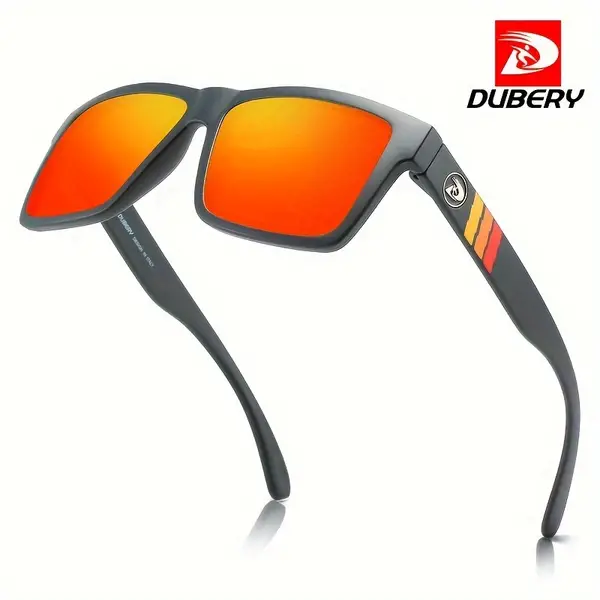 DUBERY, Retro Versatile Cool Square Frame Polarized Glasses, For Men Women Casual Business Outdoor Sports Party Vacation Travel Driving Fishing Supply Photo Prop, Ideal Choice For Gifts.