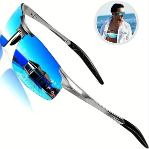 Top Sports Sunglasses Al-Mg Alloy Glasses Driving HD Polarized UV Protection UltraLight Golf Fishing Cycling UV400 Sports Sunglasses