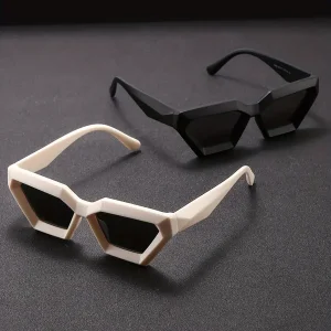 2pairs Men's Fashion Polygon Frame Fashion Glasses, Couple Fashion Glasses, Cool Handsome Futuristic Sense Fashion Glasses, Ideal choice for Gifts