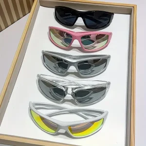 5pcs Women's Sports Fashion Glasses Set - Fashionable Wrap-Around, Anti-Glare Lenses For Running & Outdoor Activities